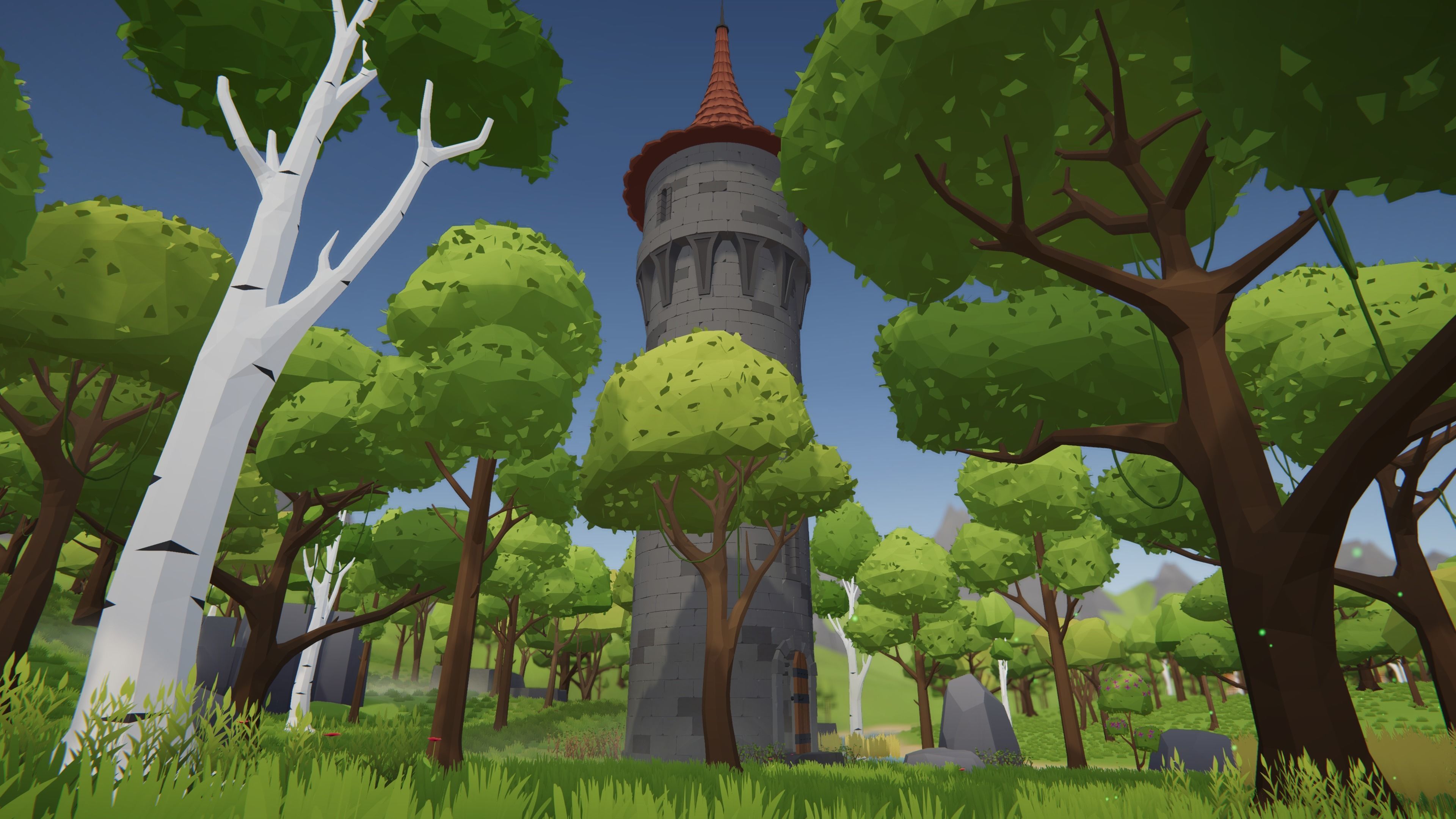 Low Poly Fantasy Valley with Medieval Village Low-poly 3D model_4