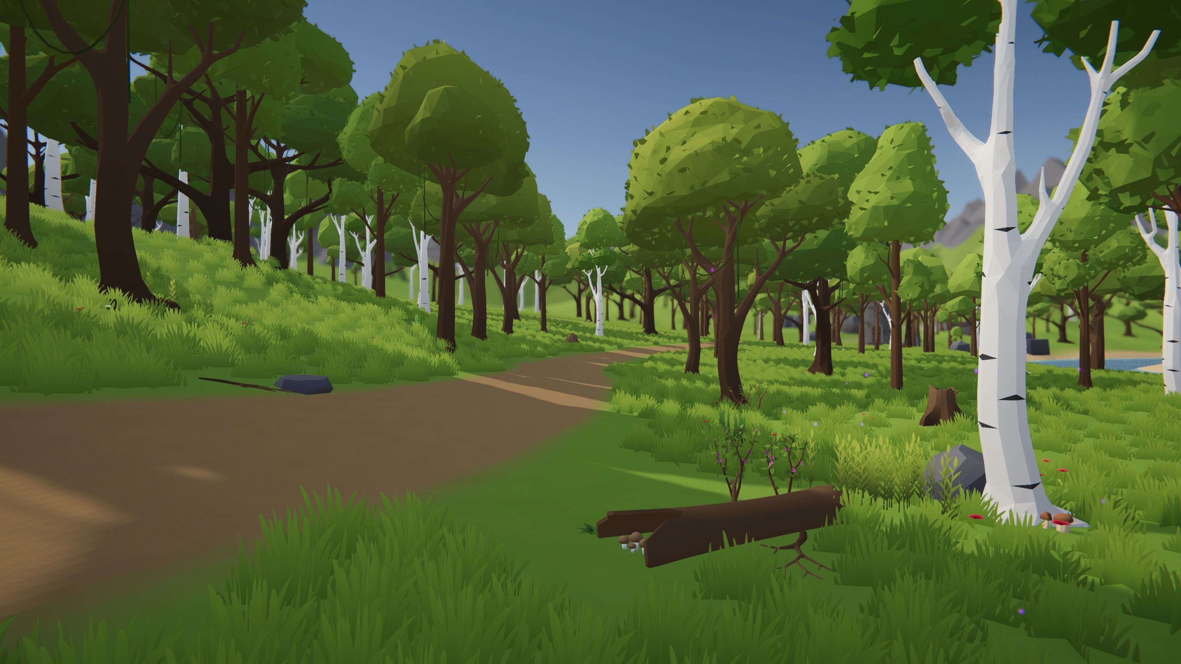 Low Poly Fantasy Valley with Medieval Village Low-poly 3D model_7