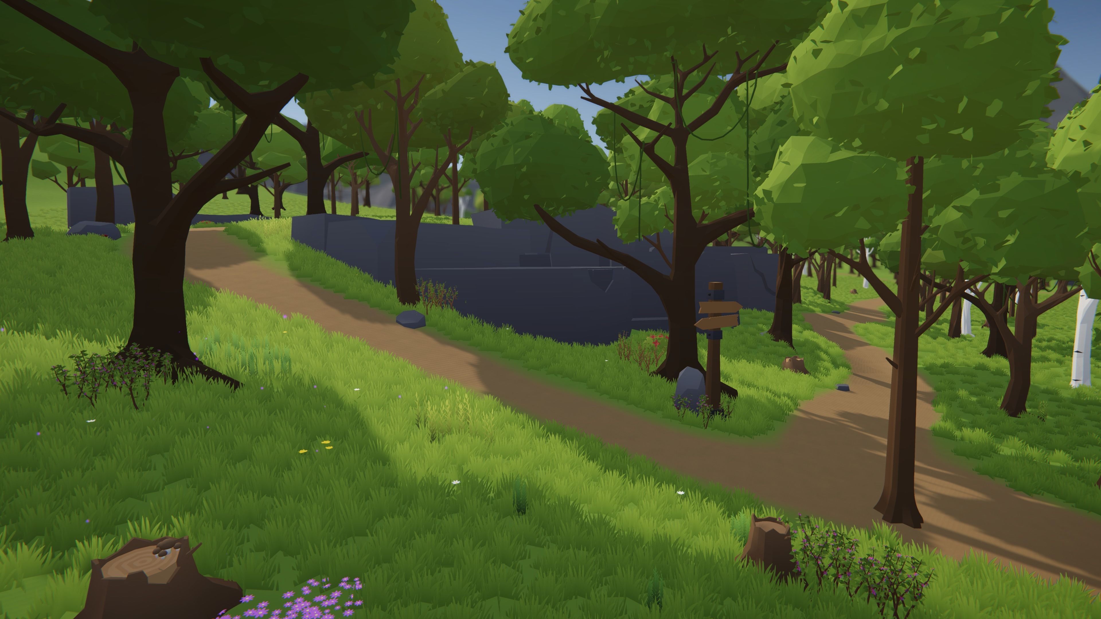 Low Poly Fantasy Valley with Medieval Village Low-poly 3D model_6