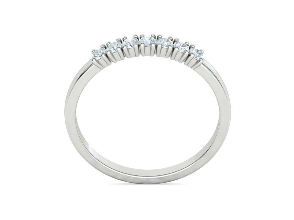DIAMOND ANNIVERSARY BAND RING 7 stone  2mm gems 3D print model_26
