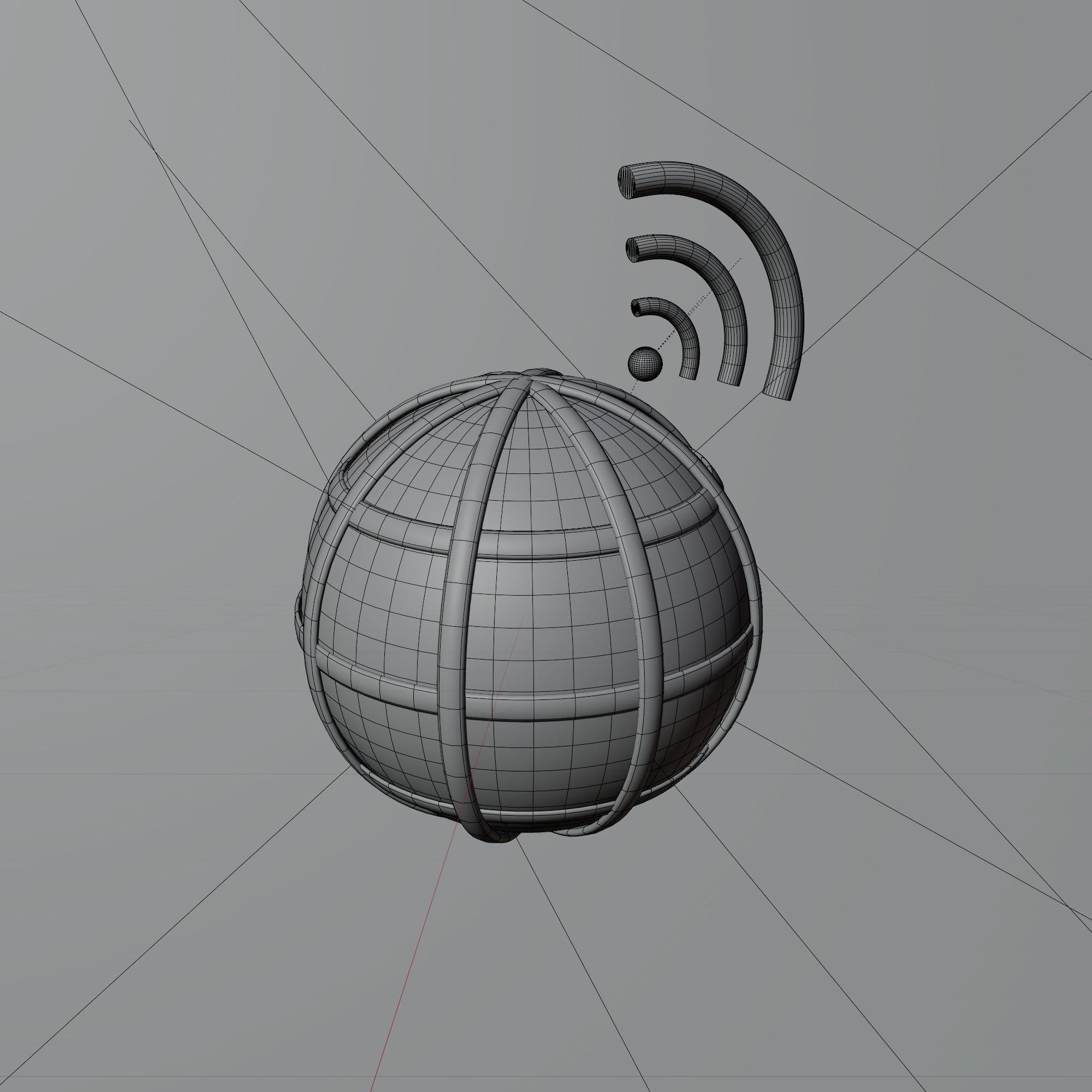 3D Illustration of internet icon emitting signal 3D model_4