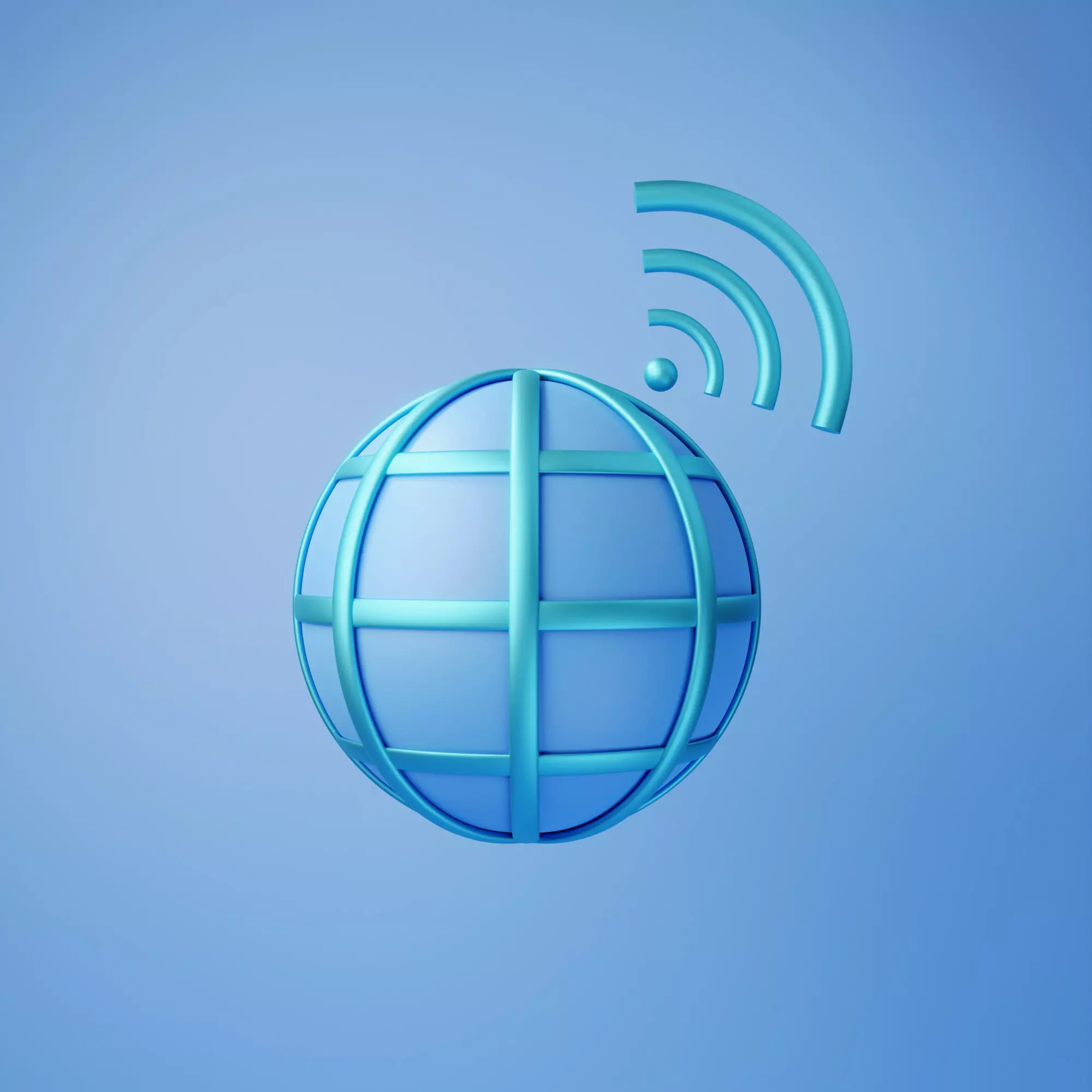 3D Illustration of internet icon emitting signal 3D model_0