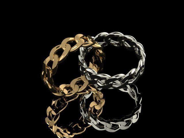 yellow gold ring 3D print model_2