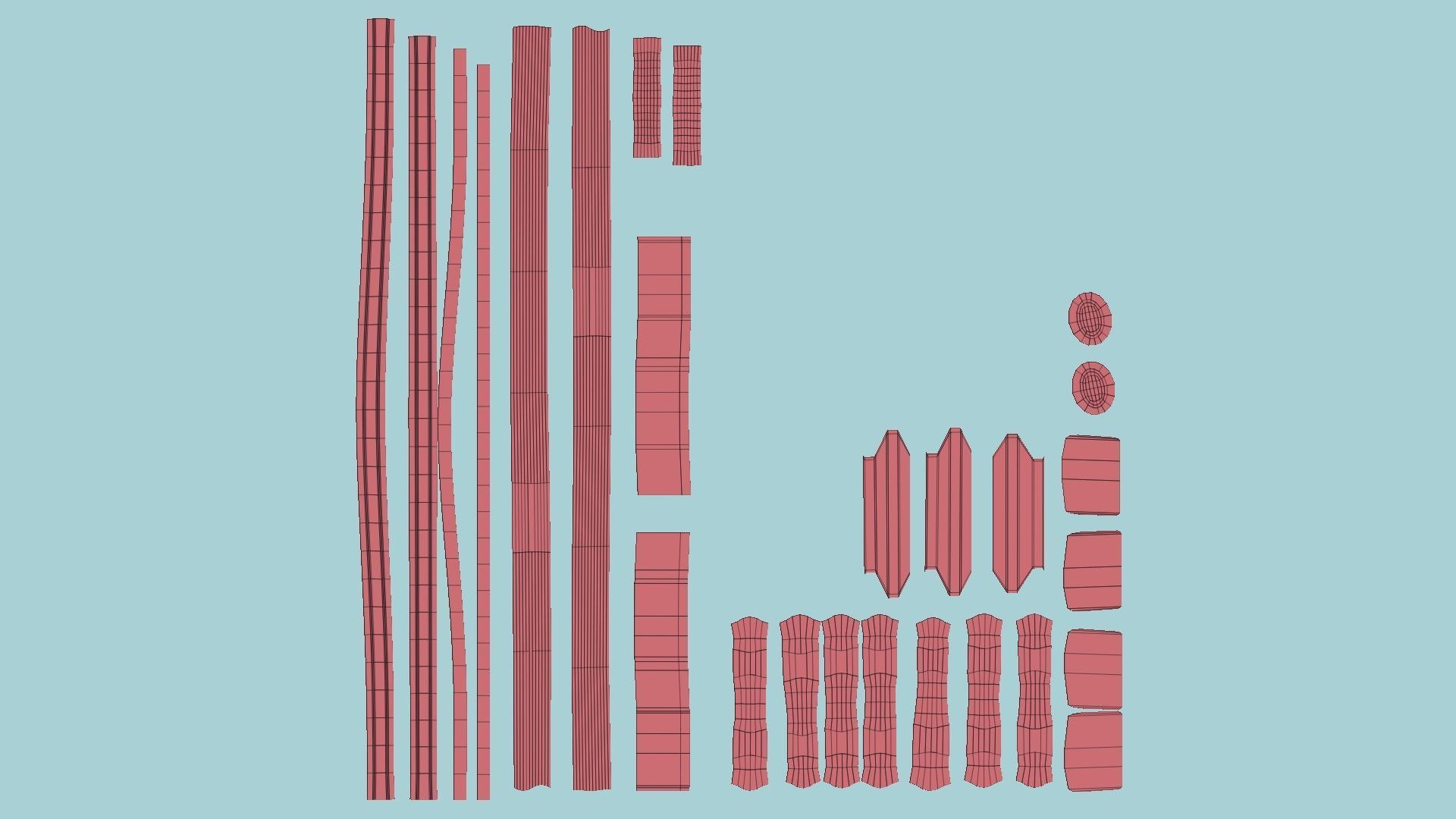 Gothic Collar F07 Red - Character Fashion Design Low-poly 3D model_11