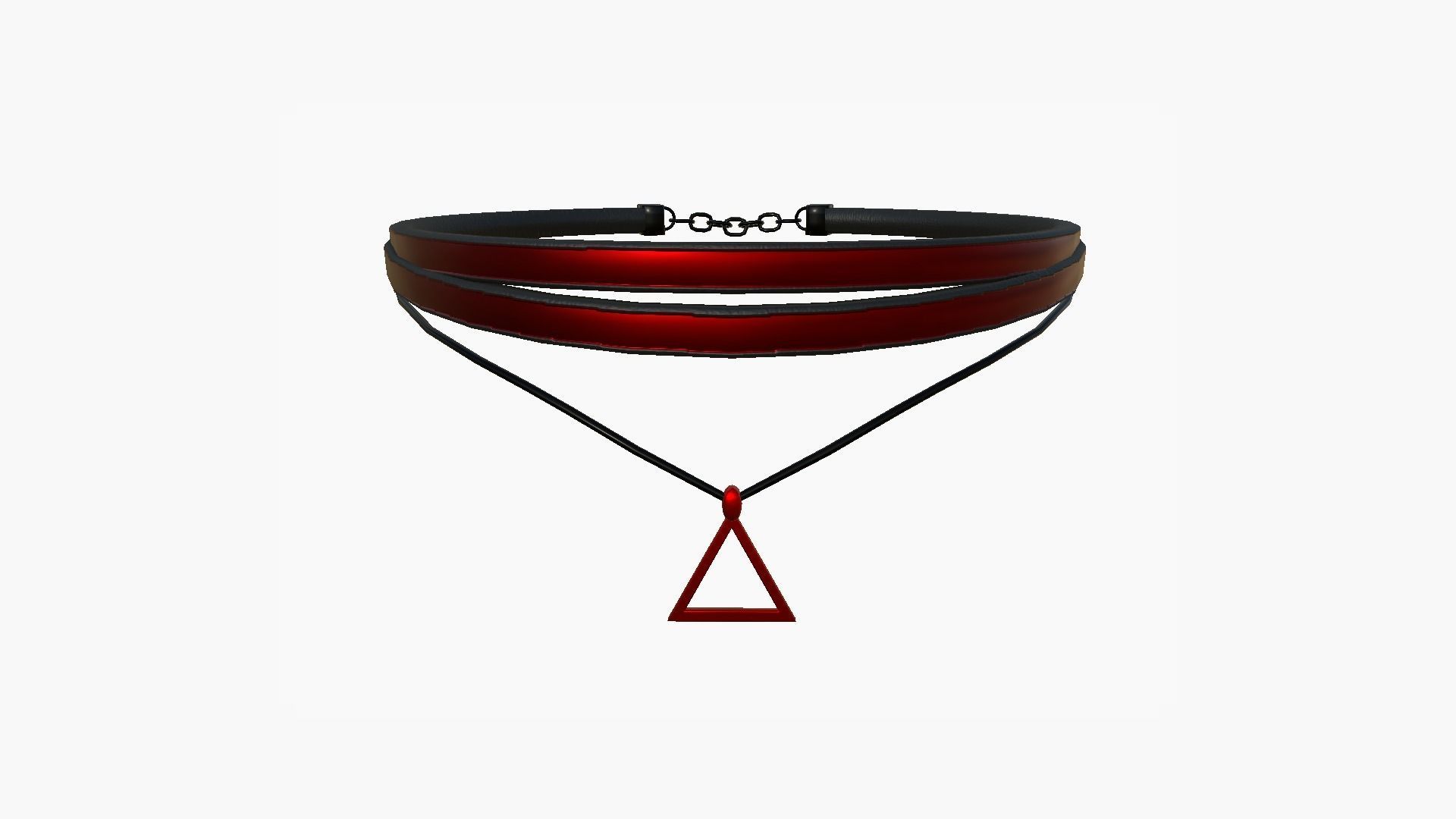 Gothic Collar F07 Red - Character Fashion Design Low-poly 3D model_1