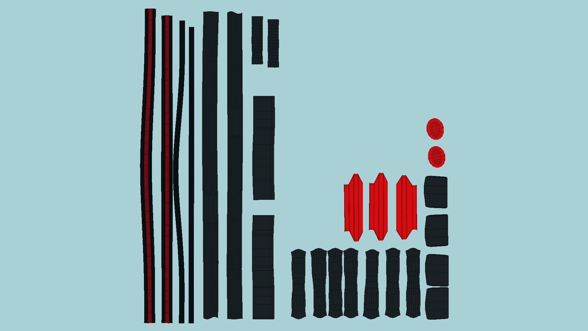 Gothic Collar F07 Red - Character Fashion Design Low-poly 3D model_5