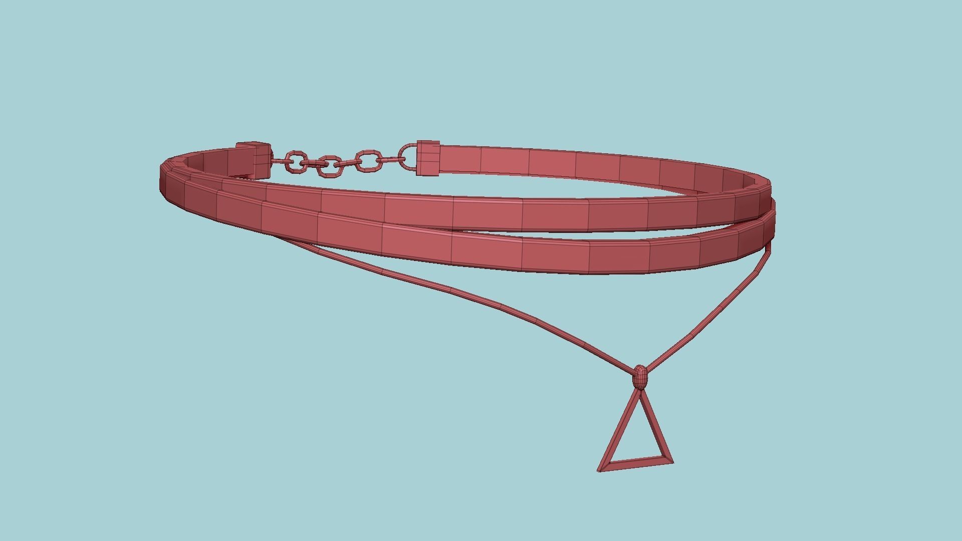 Gothic Collar F07 Red - Character Fashion Design Low-poly 3D model_13