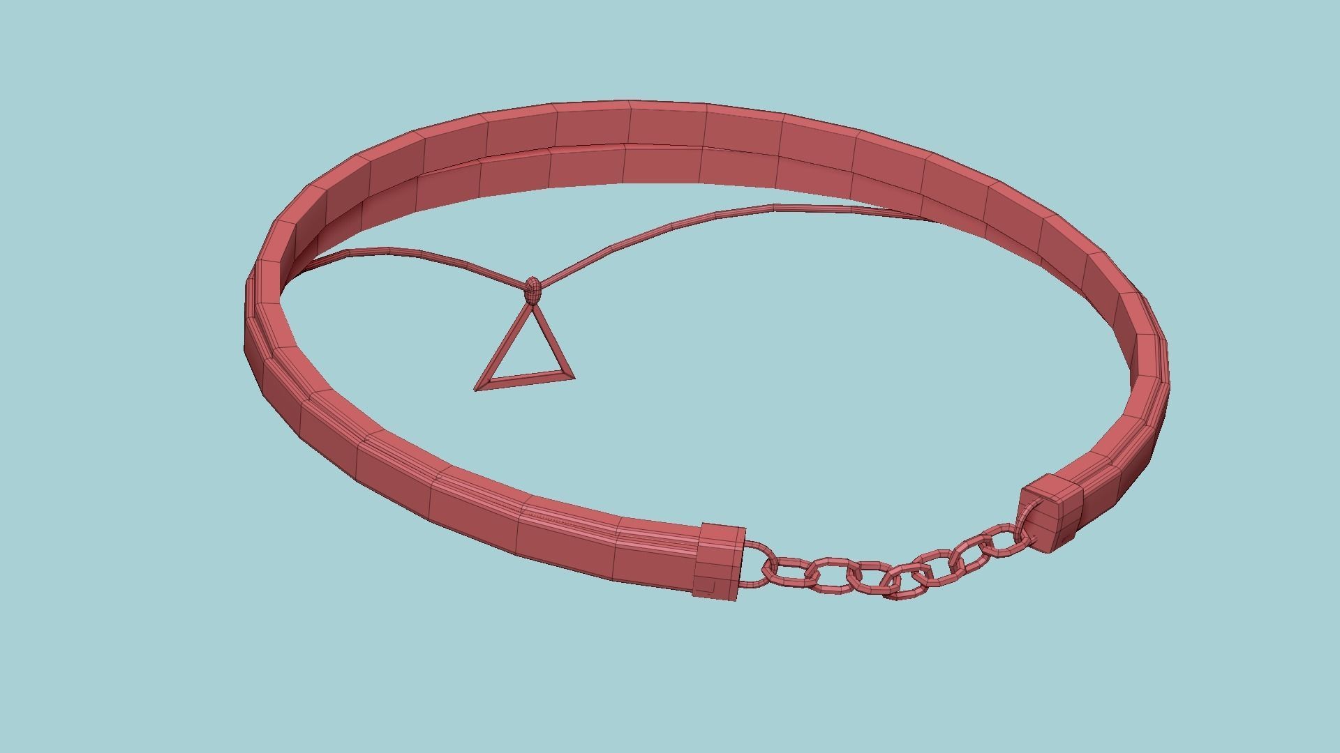 Gothic Collar F07 Red - Character Fashion Design Low-poly 3D model_16