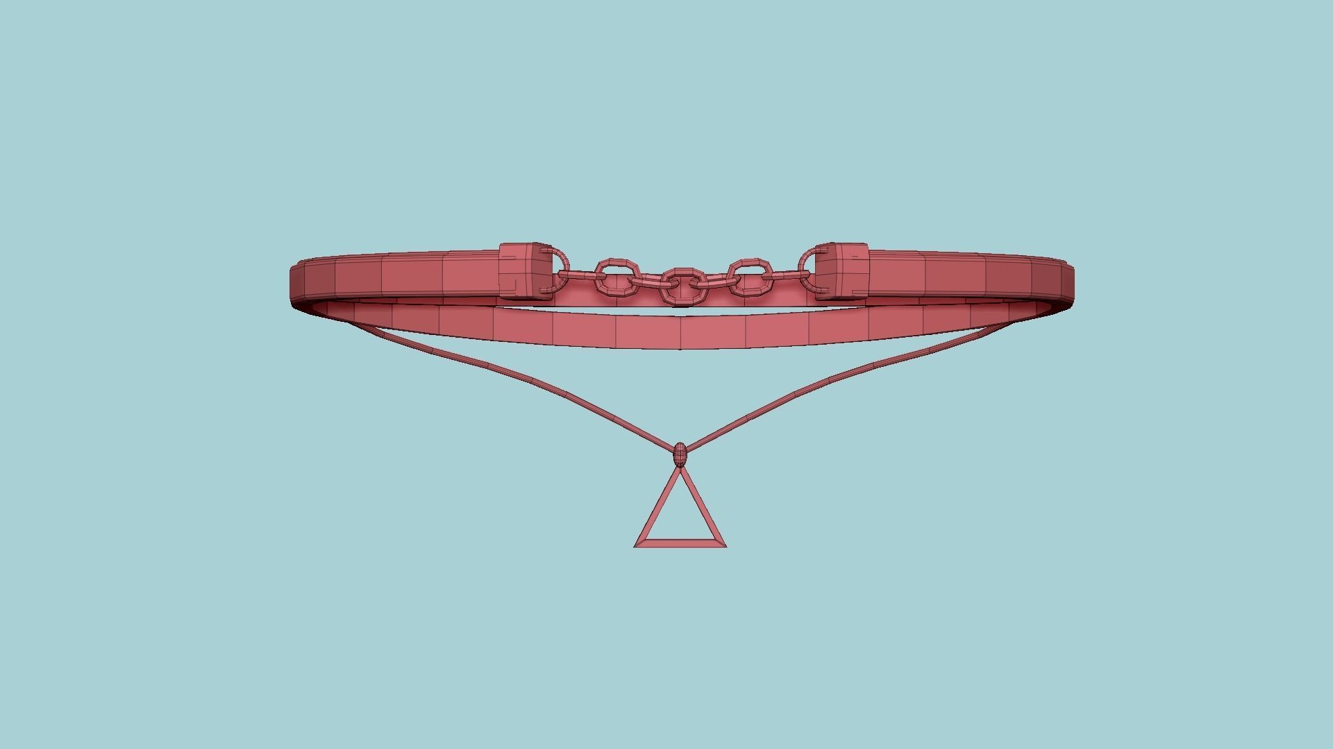 Gothic Collar F07 Red - Character Fashion Design Low-poly 3D model_15