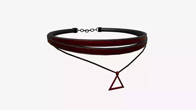 Gothic Collar F07 Red - Character Fashion Design Low-poly 3D model