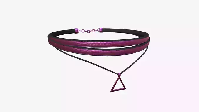 Gothic Collar F08 Pink - Character Fashion Design Low-poly 3D model