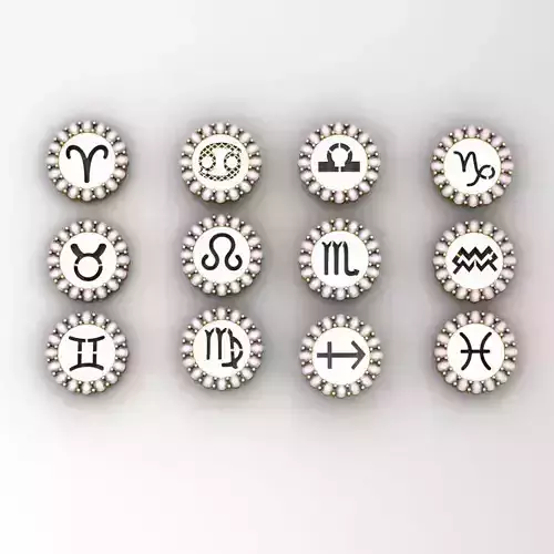 12 pendants symbolizing the  Greek months  with gemstone