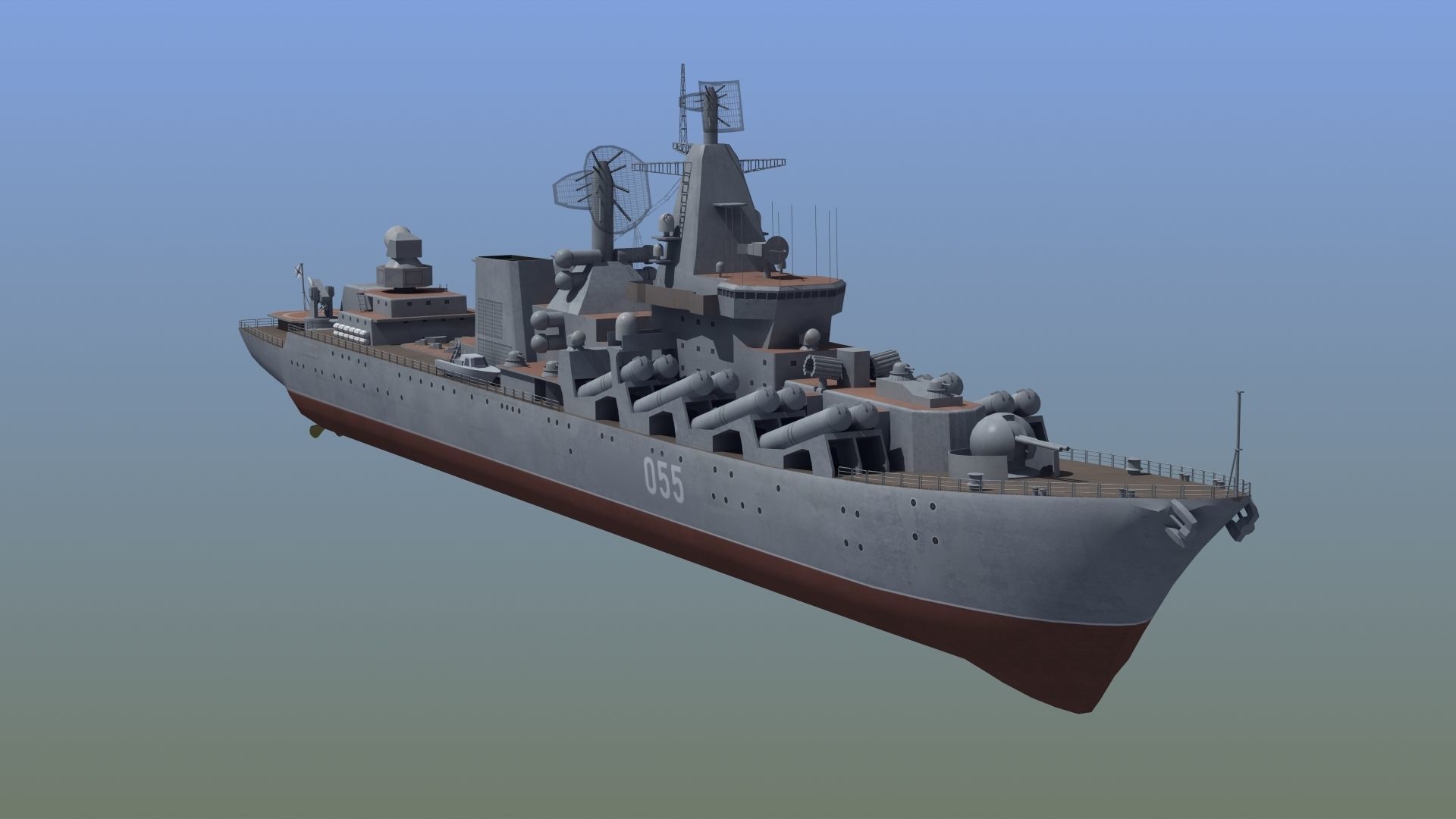 Russian Missile Cruiser 3D model_16