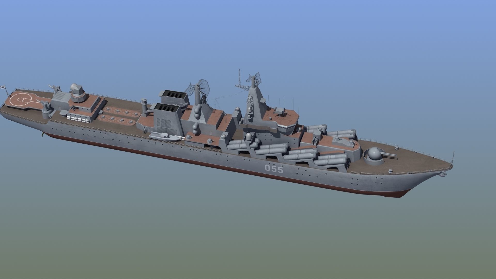 Russian Missile Cruiser 3D model_12