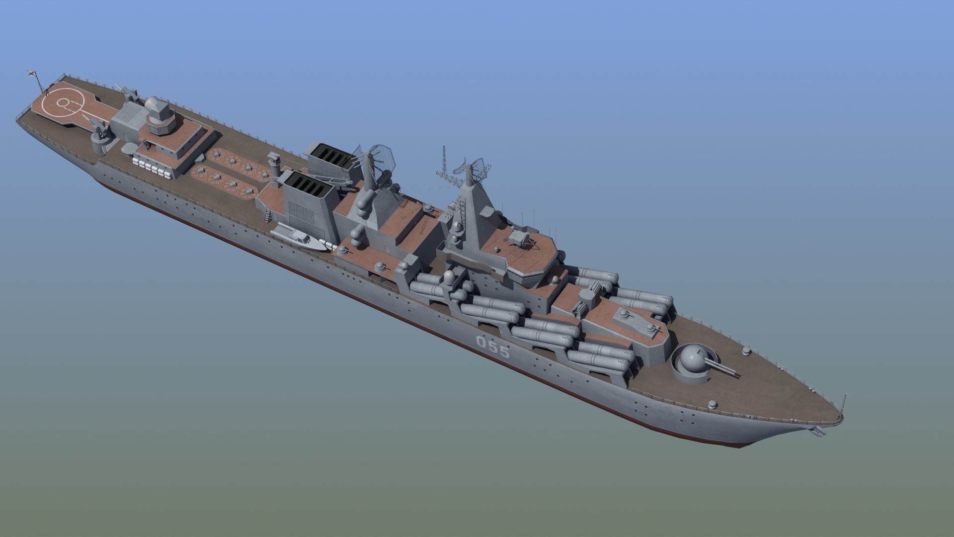 Russian Missile Cruiser 3D model_36