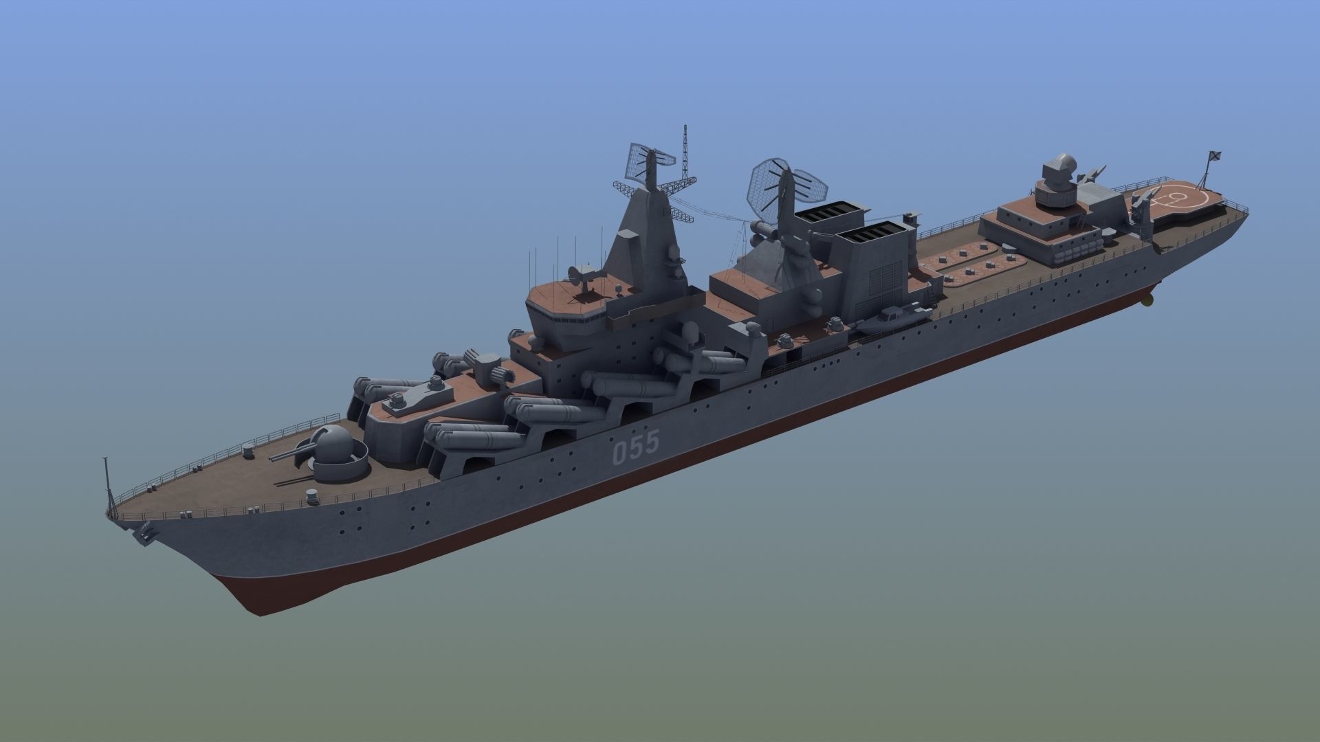 Russian Missile Cruiser 3D model_34