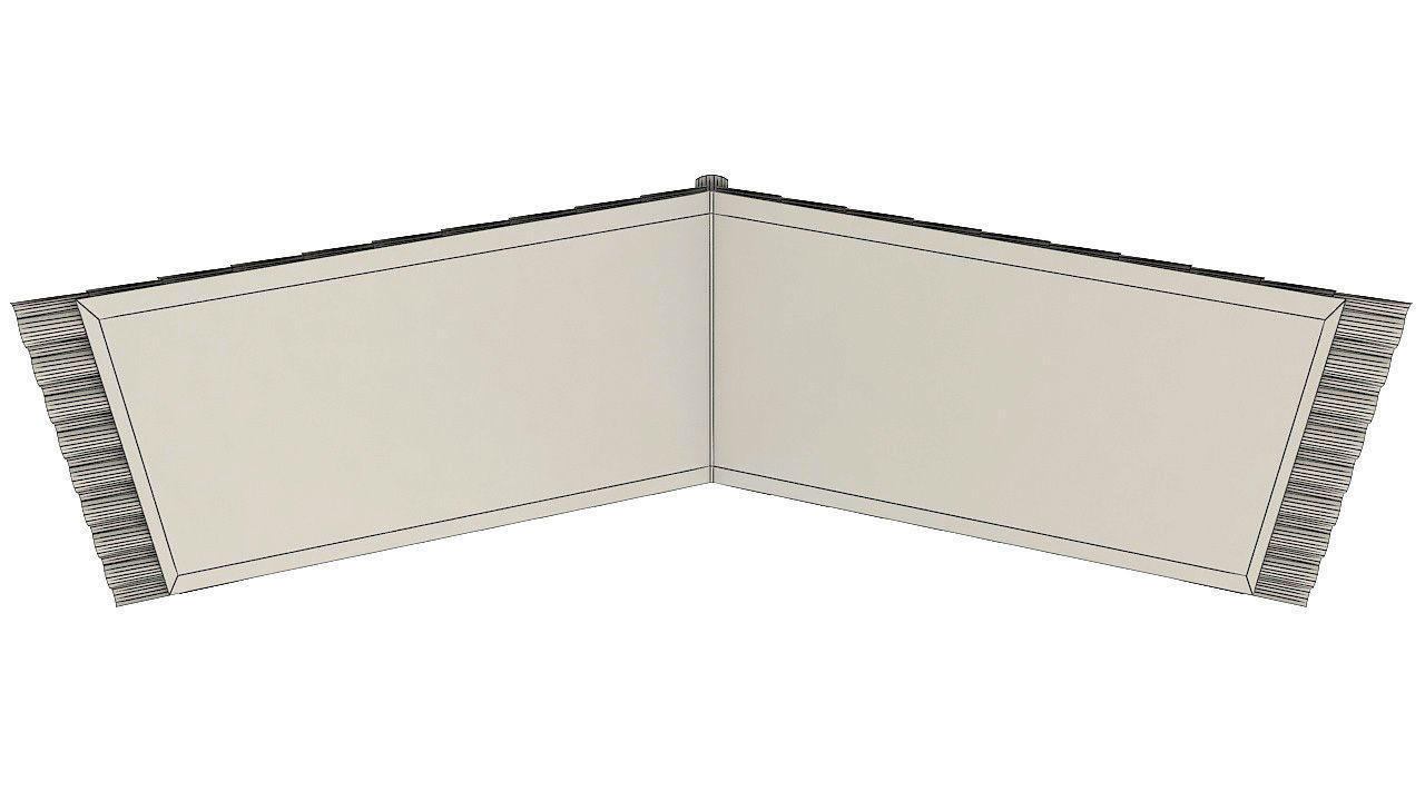 Clay roof tiles ceiling 3D model_9