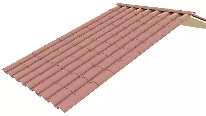 Clay roof tiles ceiling 3D model