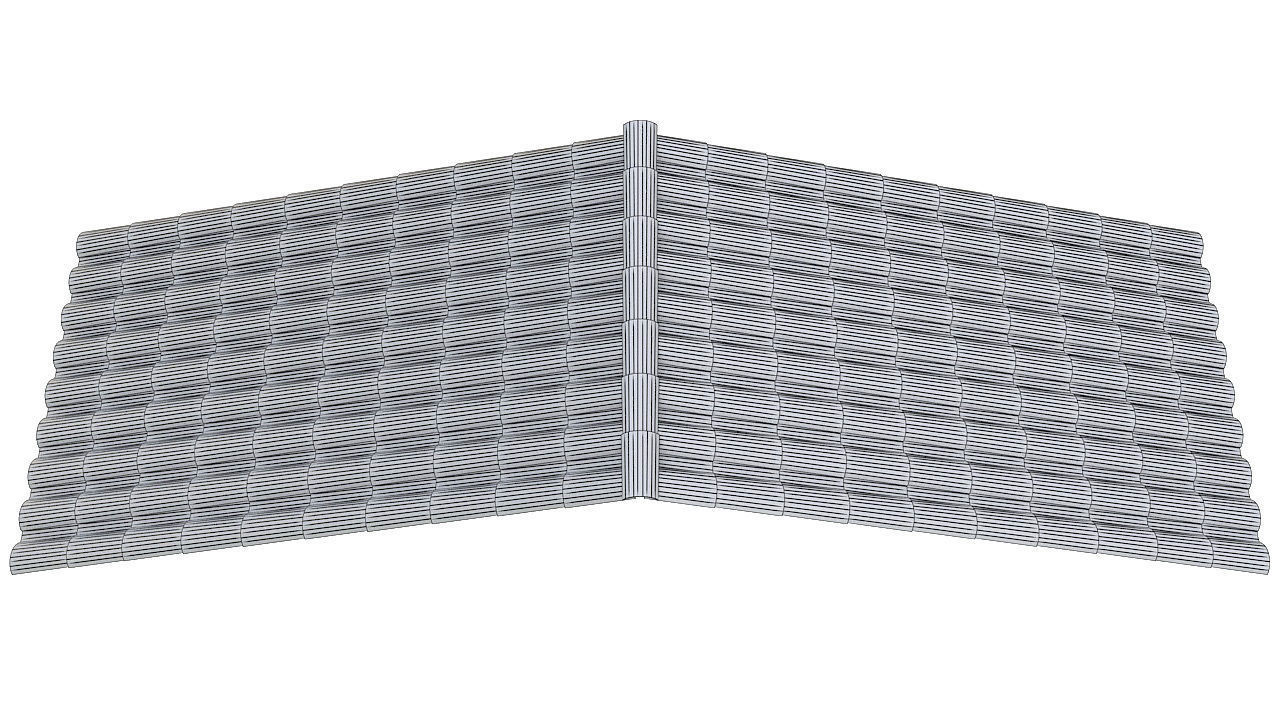 Clay roof tiles ceiling 3D model_8