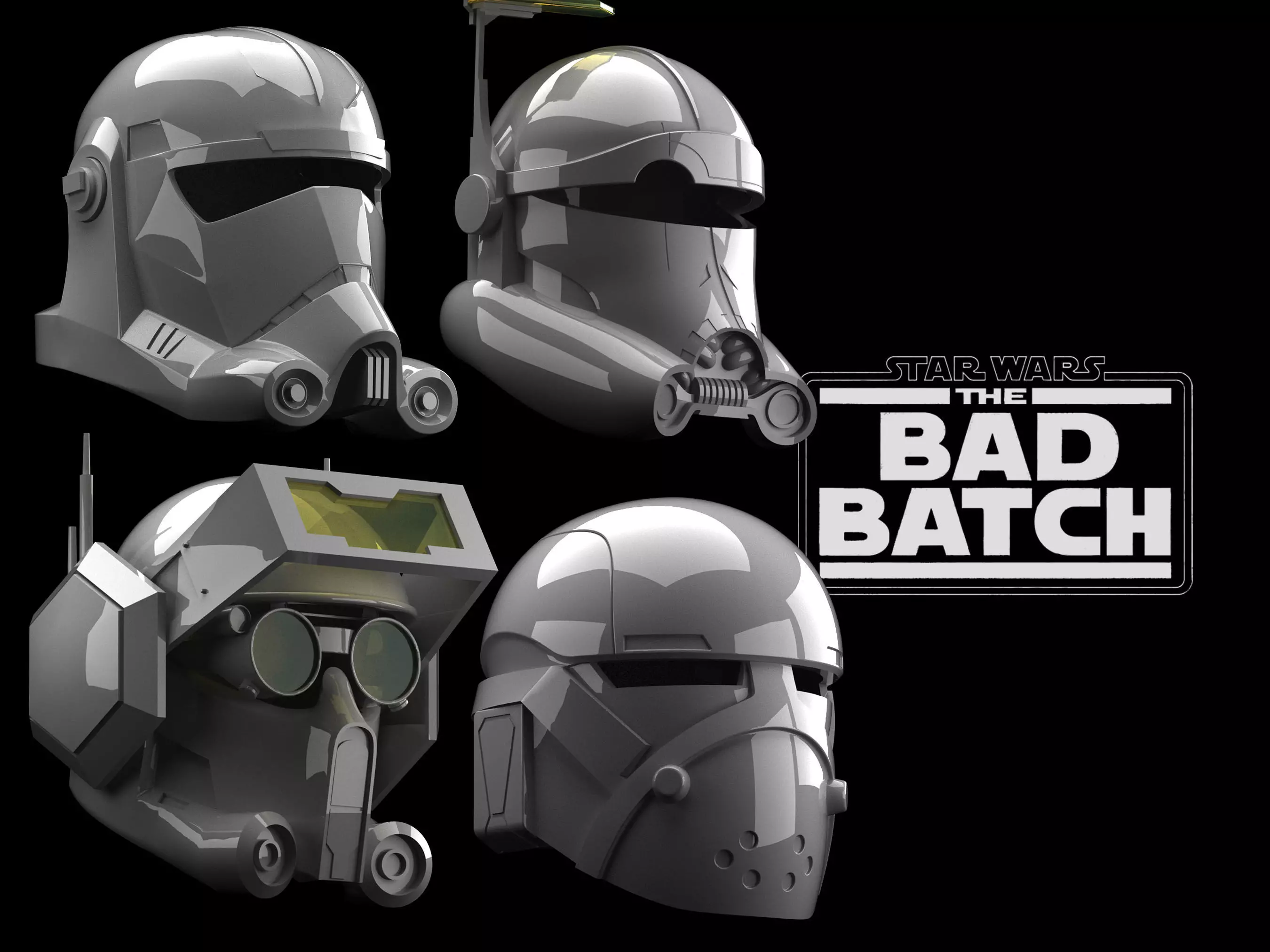 THE BAD BATCH helmet SET 3D print model_0