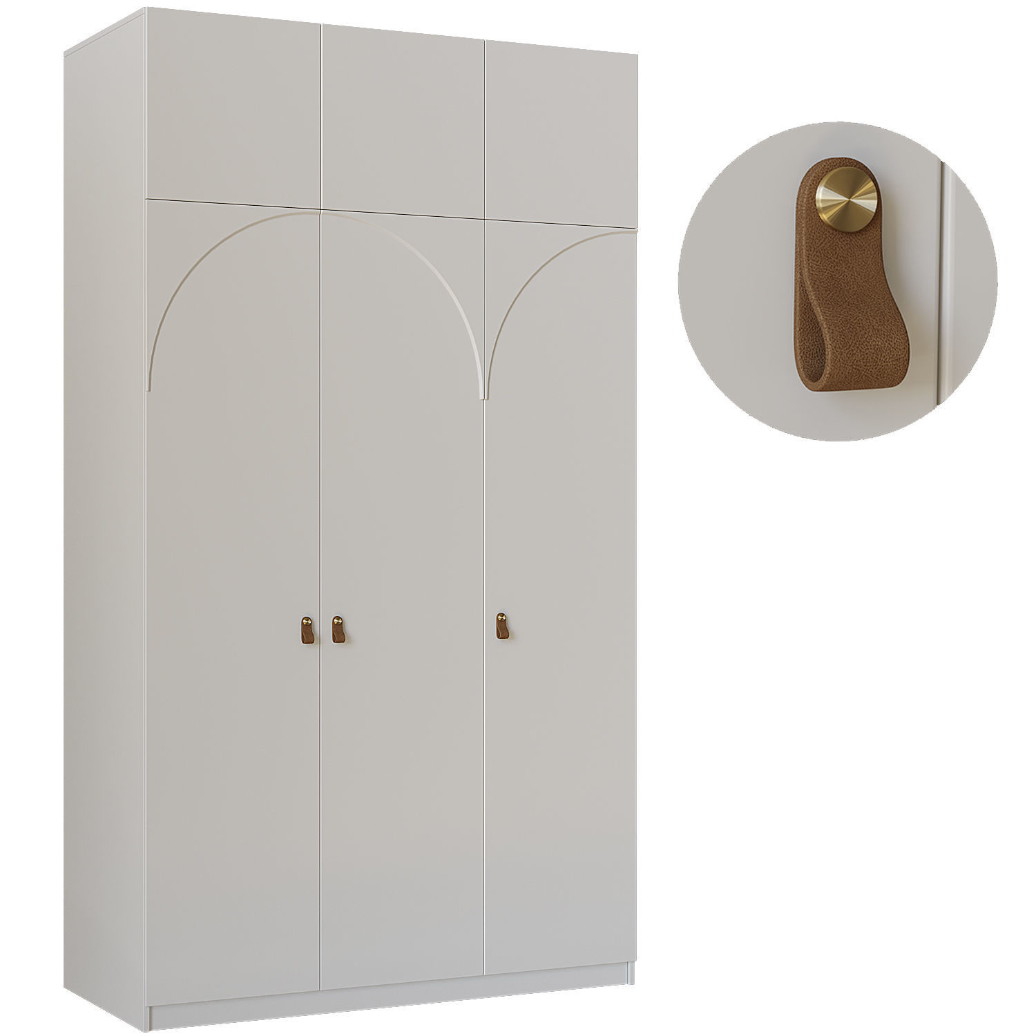 Wardrobe 6 with brass handles 3D model_5