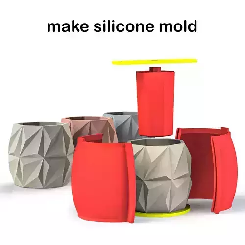 vase with outer supports for making silicone mold