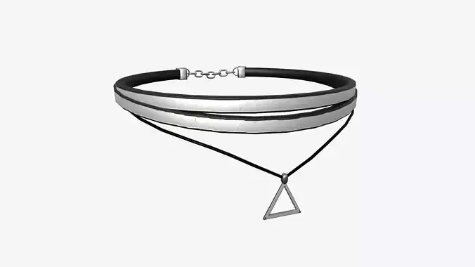 Gothic Collar F10 Bright Steel - Character Fashion Design Low-poly 3D model