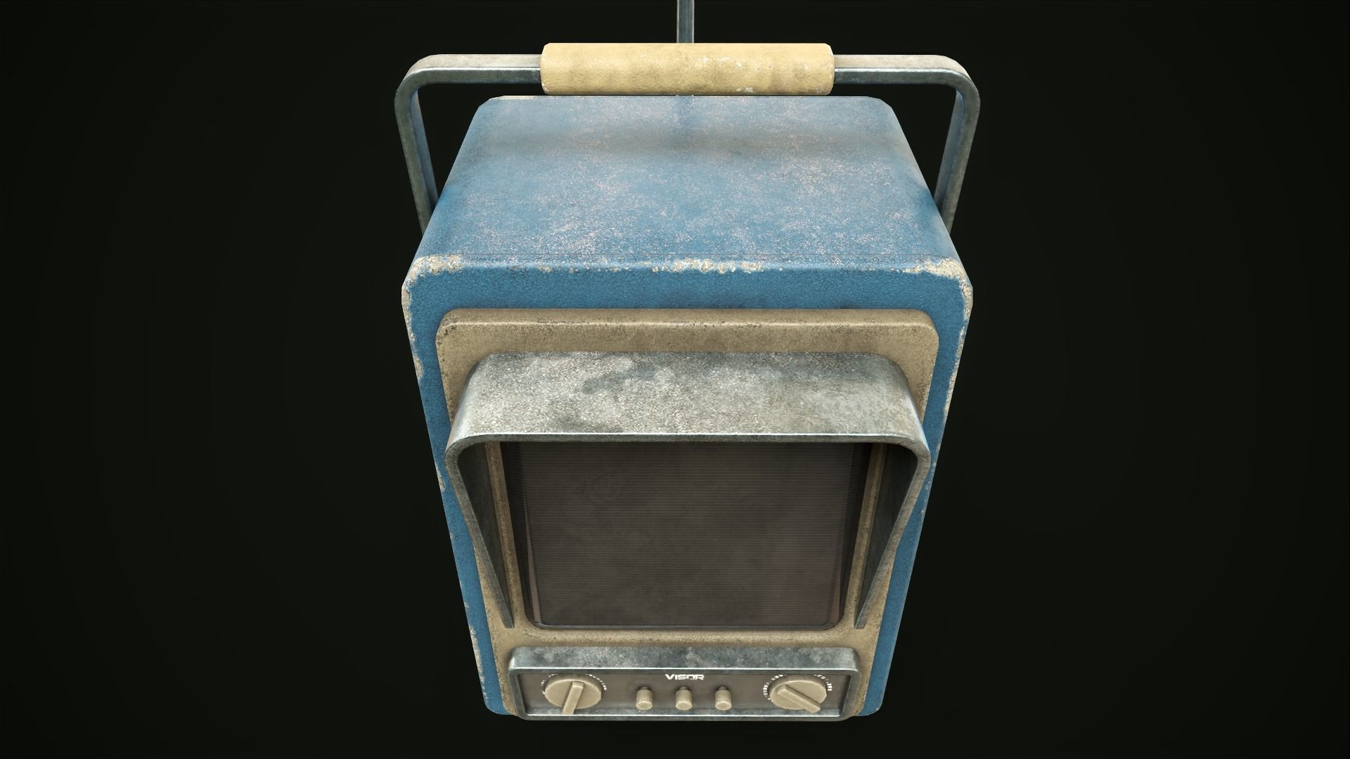 Retro TV Low-poly 3D model_3