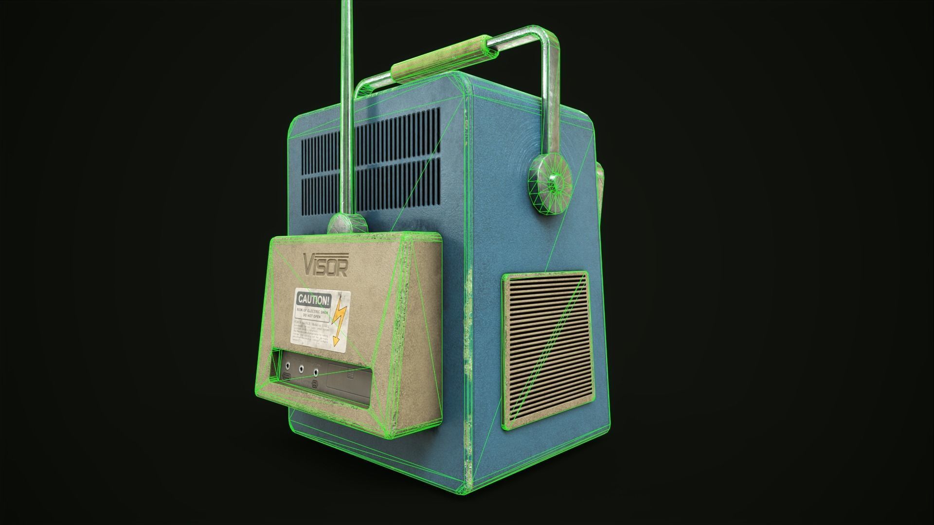 Retro TV Low-poly 3D model_12