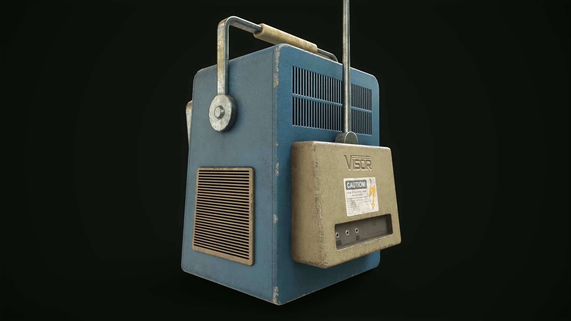 Retro TV Low-poly 3D model_4