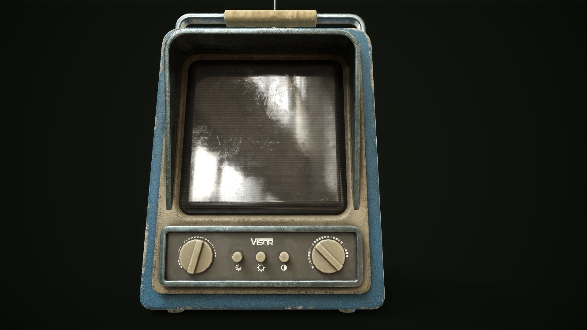 Retro TV Low-poly 3D model_8
