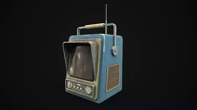 Retro TV Low-poly 3D model