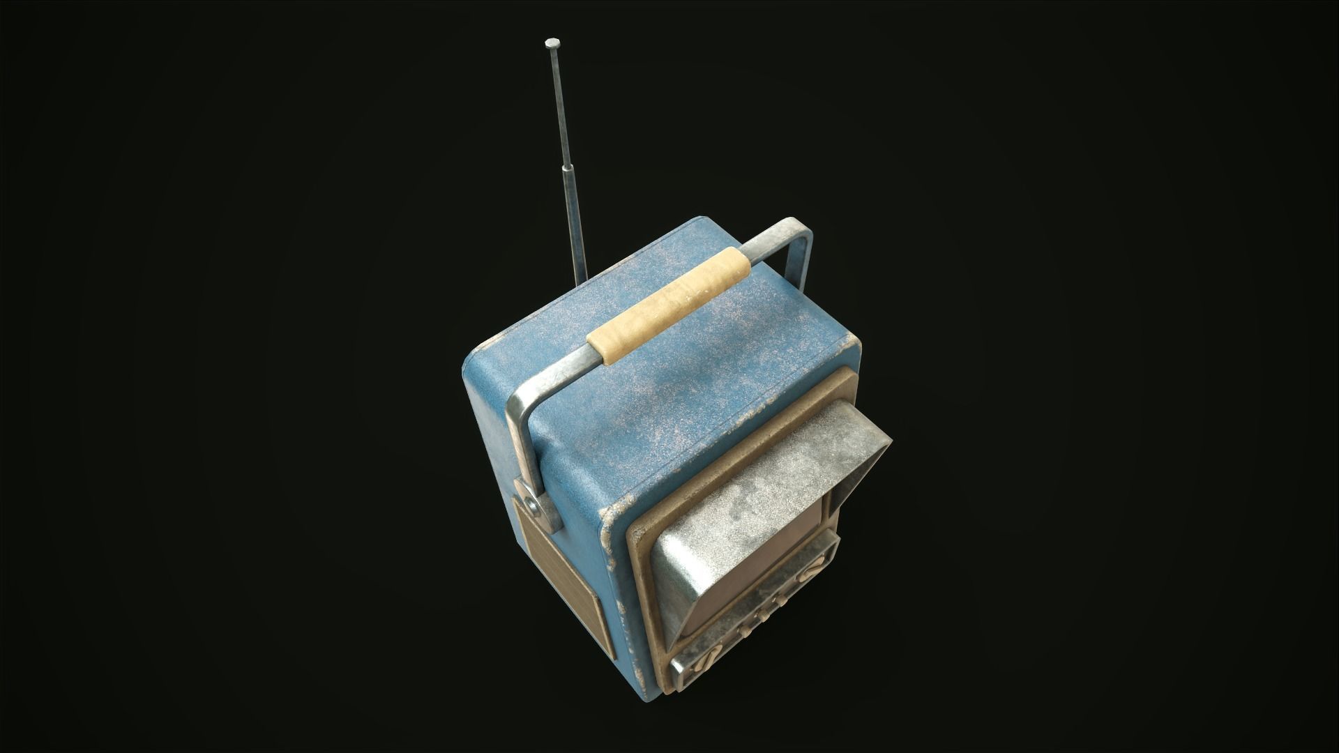 Retro TV Low-poly 3D model_7