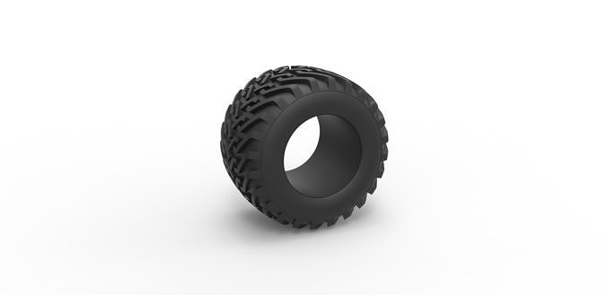 Diecast offroad tire 50 Scale 1 to 25 3D print model