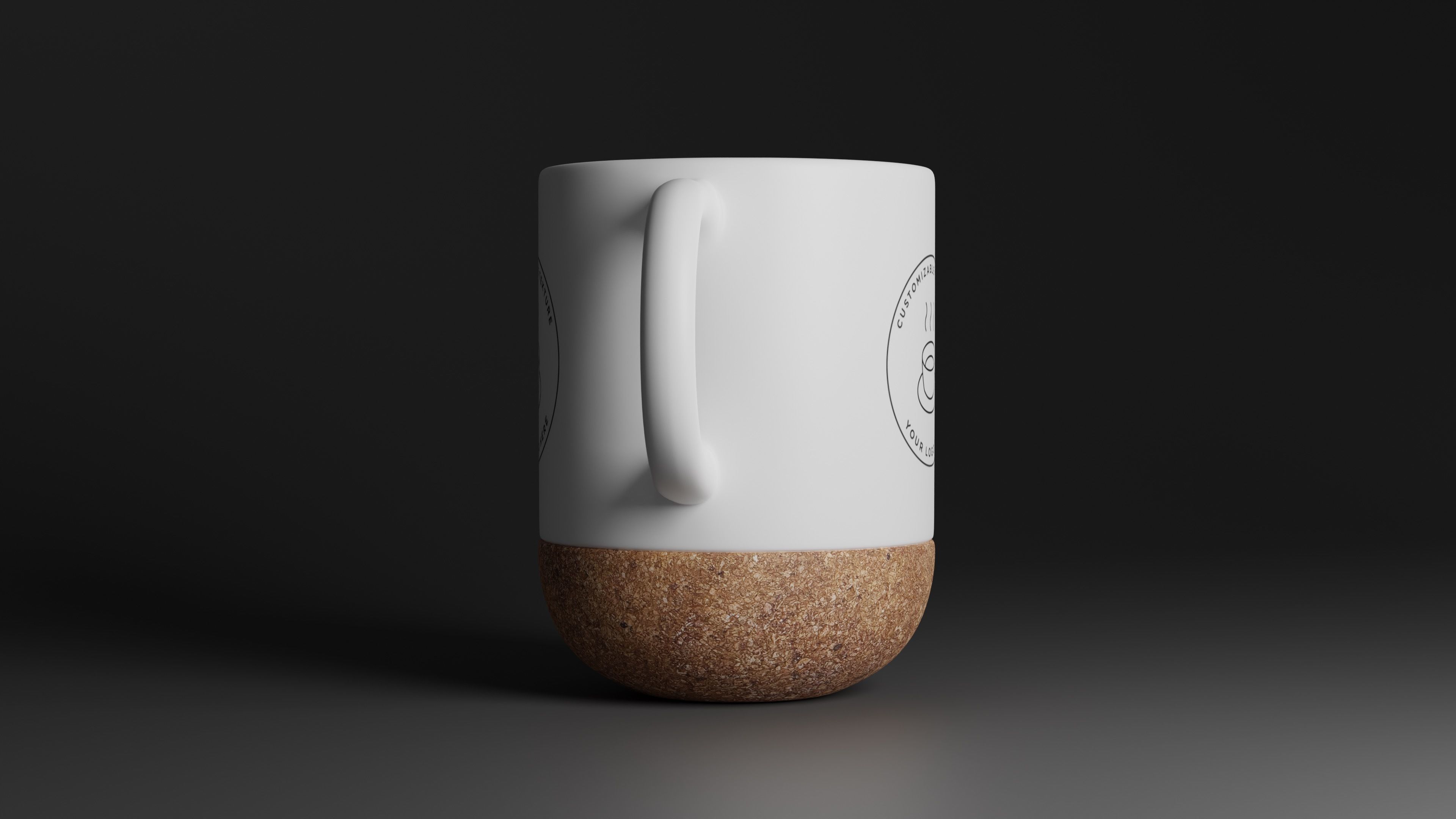 Mug with customizable logo and cork bottom 3D model_1