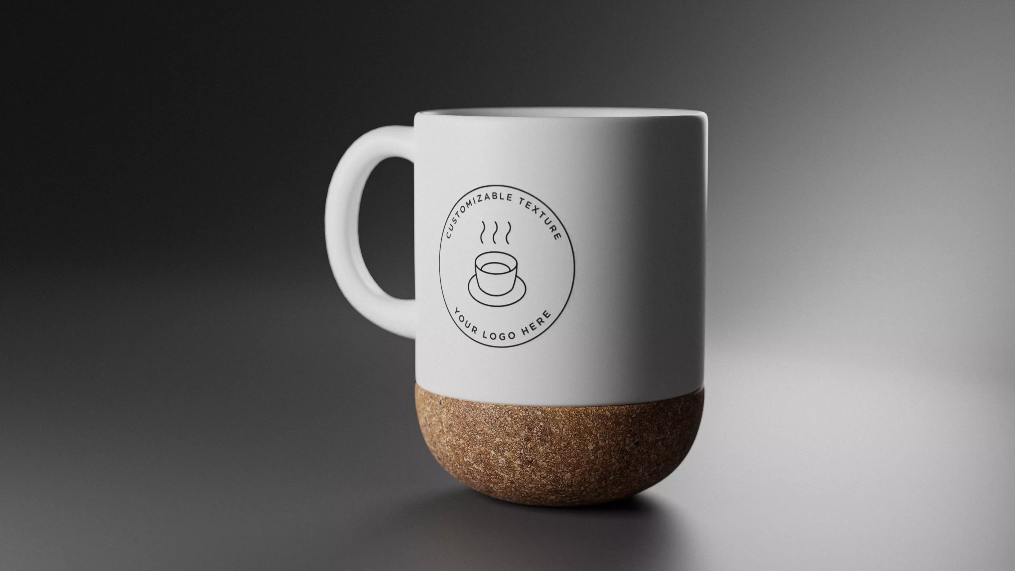 Mug with customizable logo and cork bottom 3D model_0