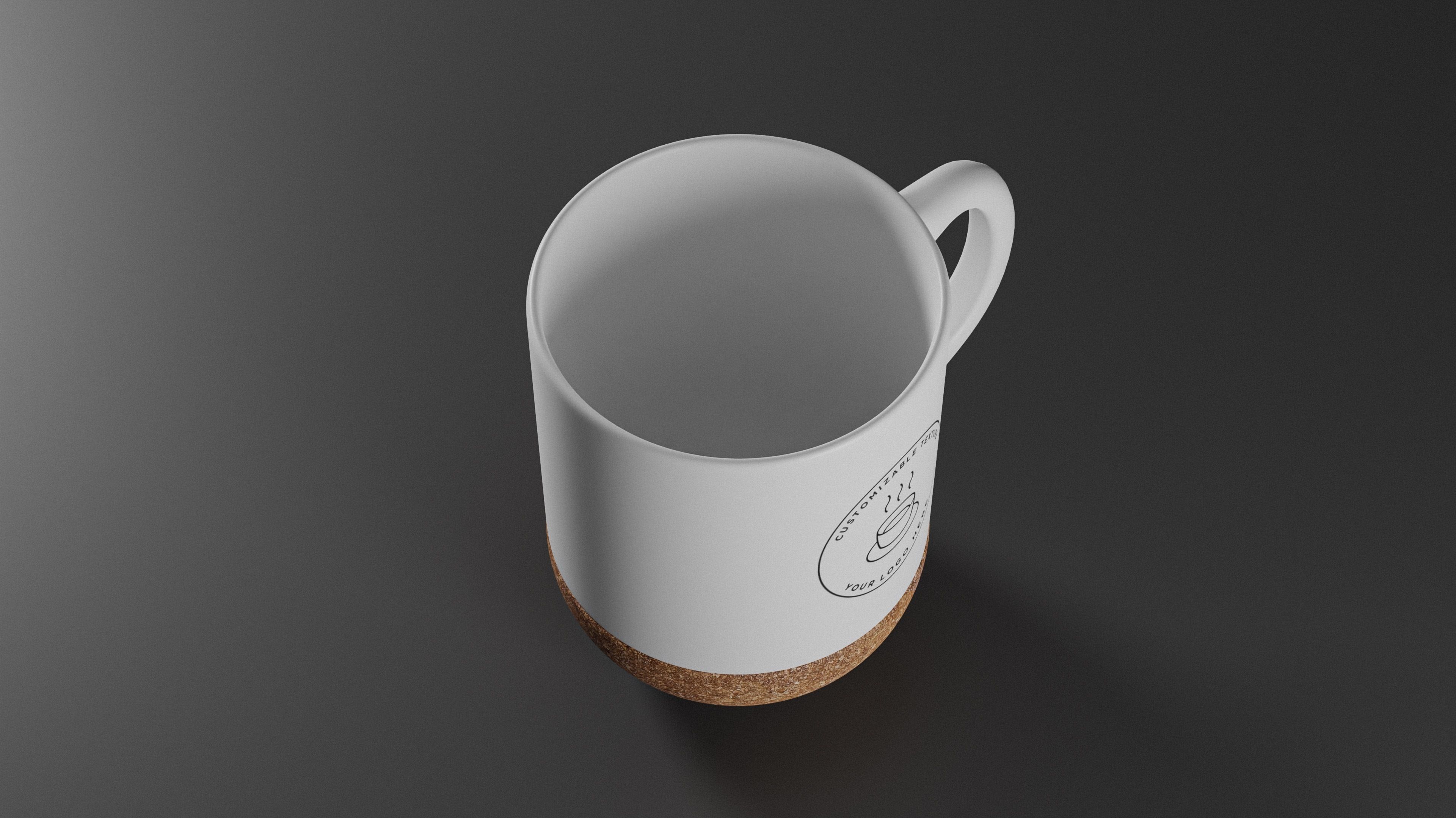 Mug with customizable logo and cork bottom 3D model_4