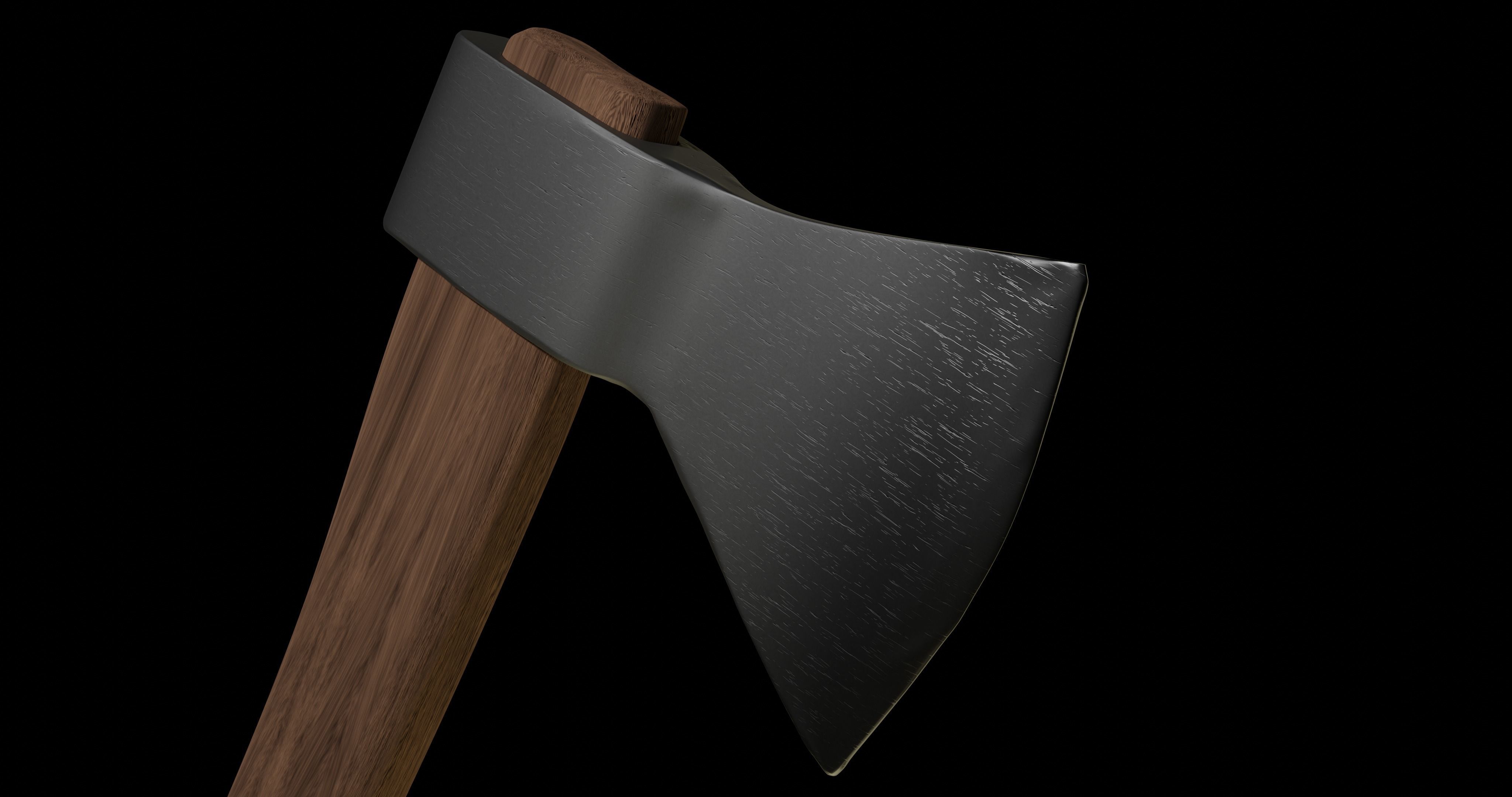High Poly Axe 3D model_2