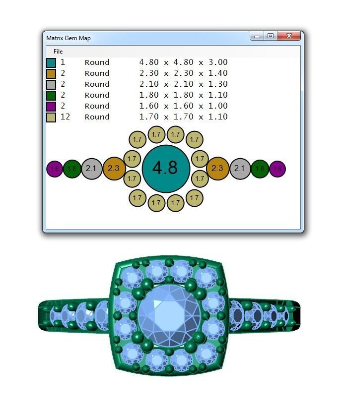 Ring264 halo diamond engagement ring gold 3D print model_6