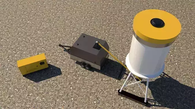 Concrete tanker with concrete cart and a generator in addition 