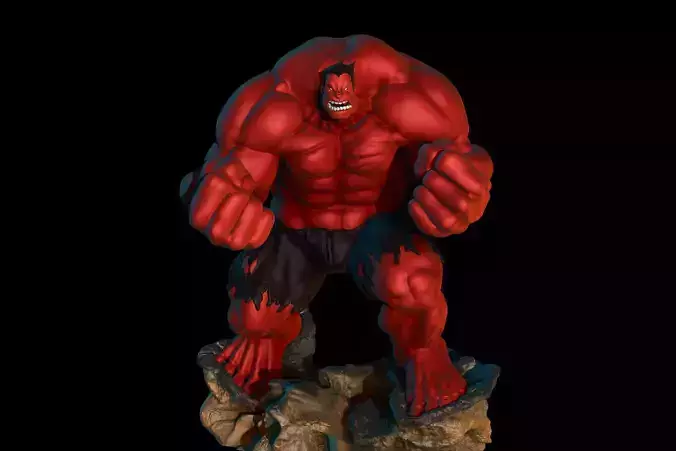 Red Hulk 3D Model Ready to Print STL