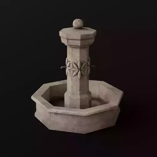 Fountain stone Low-poly 3D model