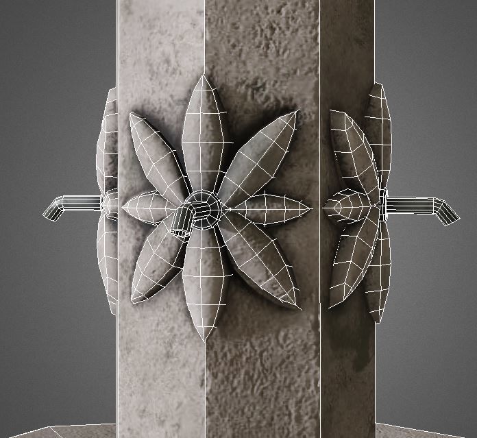 Fountain stone Low-poly 3D model_7