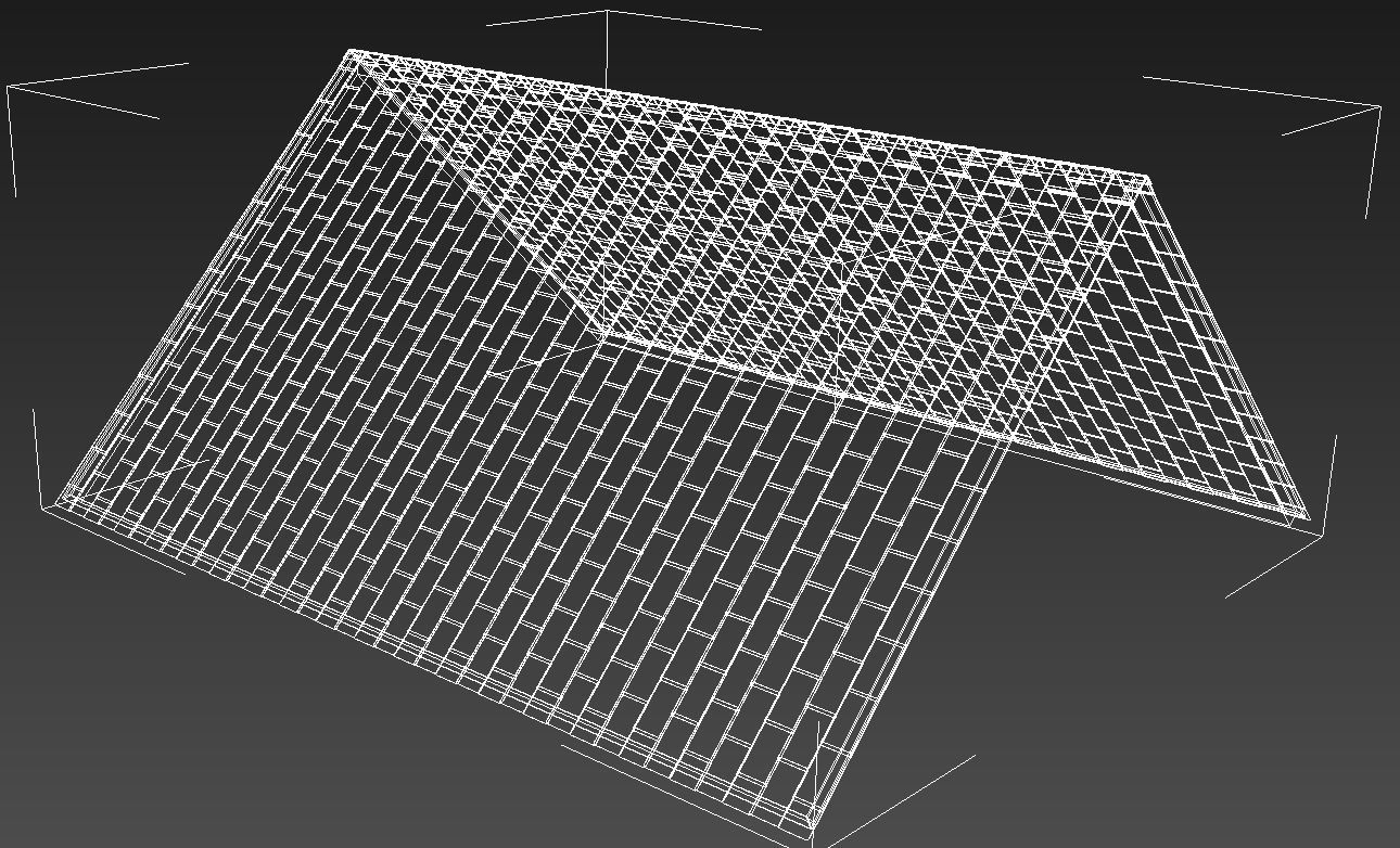 Roof shingles ceiling 3D model_16