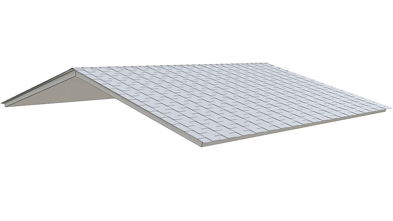 Roof shingles ceiling 3D model_8