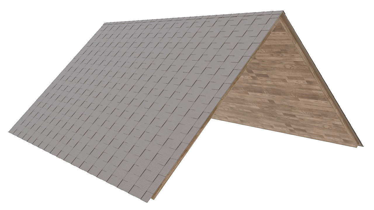 Roof shingles ceiling 3D model_1