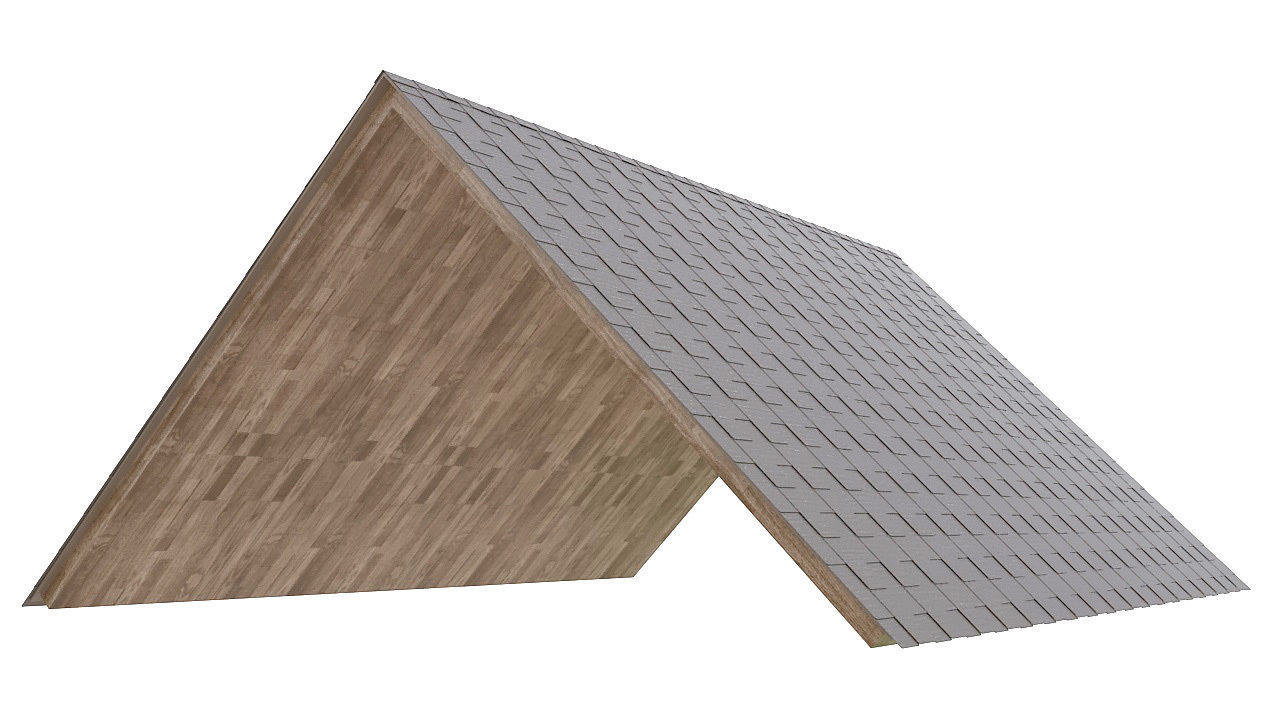 Roof shingles ceiling 3D model_6