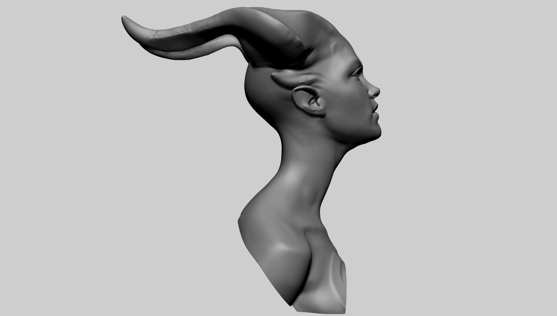 Fantasy Female Head I 3D model_2