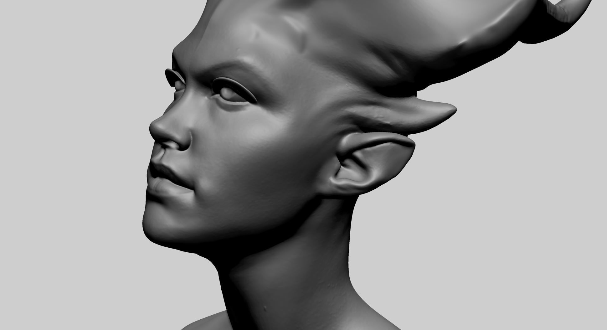 Fantasy Female Head I 3D model_11
