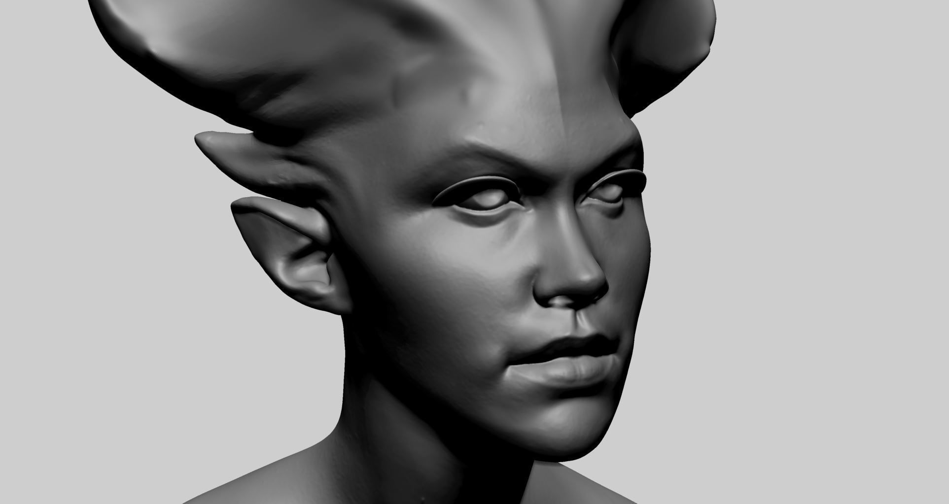Fantasy Female Head I 3D model_10
